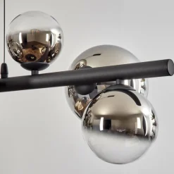 Chehalis Suspension, Boule lumineuse, Suspension Chrome, Clair, Fumé, 8 lumières