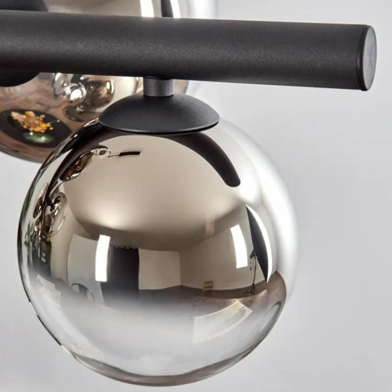 Chehalis Suspension, Boule lumineuse, Suspension Chrome, Clair, Fumé, 8 lumières