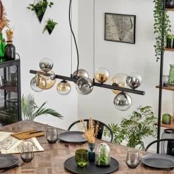 Chehalis Suspension, Boule lumineuse, Suspension Ambre, Clair, Fumé, 10 lumières
