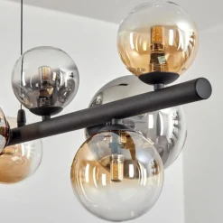 Chehalis Suspension, Boule lumineuse, Suspension Ambre, Clair, Fumé, 10 lumières