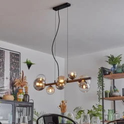 Chehalis Suspension, Boule lumineuse, Suspension Ambre, Clair, Fumé, 8 lumières