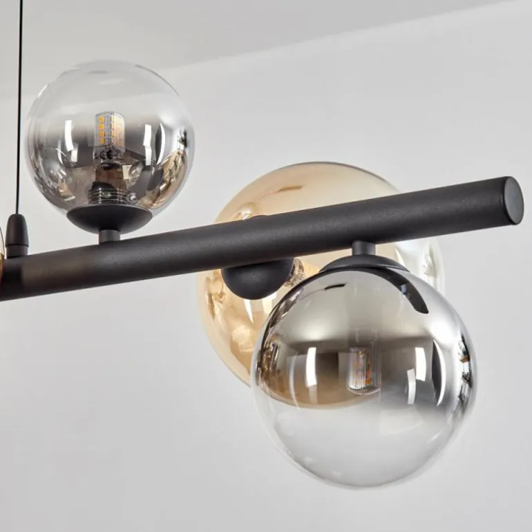 Chehalis Suspension, Boule lumineuse, Suspension Ambre, Clair, Fumé, 8 lumières