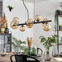 Chehalis Suspension, Boule lumineuse, Suspension Ambre, 8 lumières