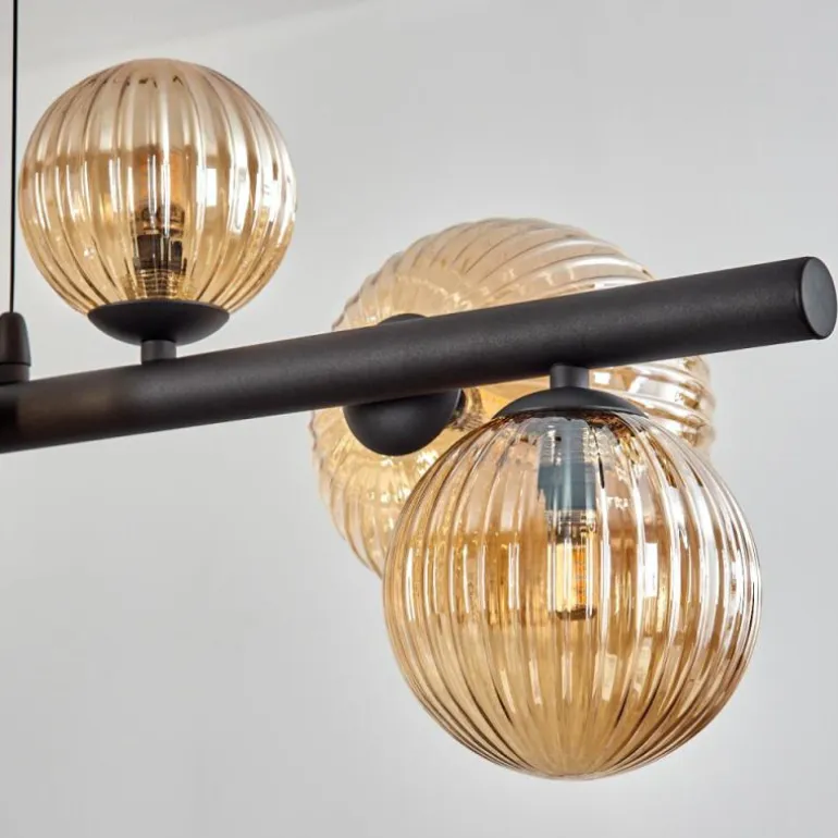 Chehalis Suspension, Boule lumineuse, Suspension Ambre, 8 lumières