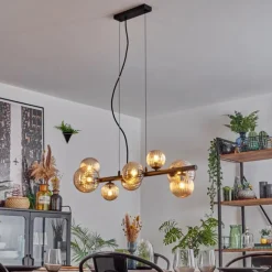 Chehalis Suspension, Boule lumineuse, Suspension Ambre, 8 lumières