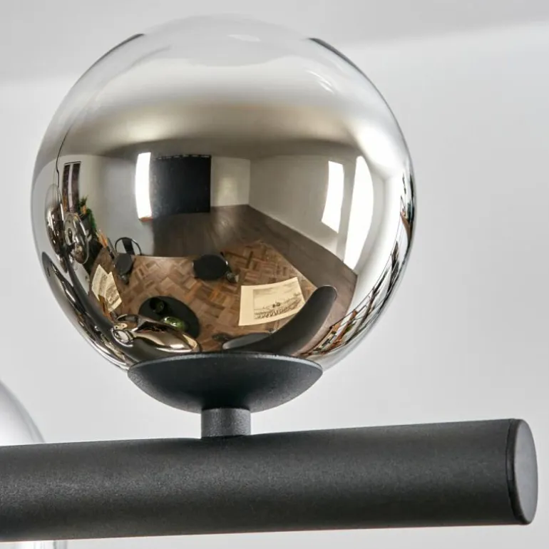 Chehalis Suspension, Boule lumineuse, Suspension Chrome, Clair, Fumé, 10 lumières