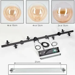 Chehalis Suspension, Boule lumineuse, Suspension Ambre, Clair, 10 lumières