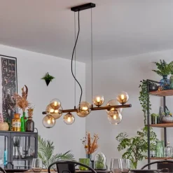 Chehalis Suspension, Boule lumineuse, Suspension Ambre, Clair, 10 lumières