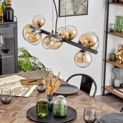 Chehalis Suspension, Boule lumineuse, Suspension Ambre, Clair, 10 lumières