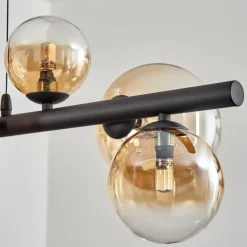 Chehalis Suspension, Boule lumineuse, Suspension Ambre, Clair, 8 lumières