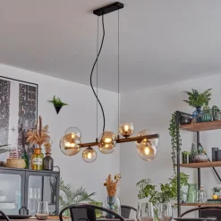 Chehalis Suspension, Boule lumineuse, Suspension Ambre, Clair, 8 lumières