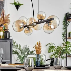 Chehalis Suspension, Boule lumineuse, Suspension Ambre, Clair, 8 lumières
