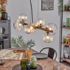 Chehalis Suspension, Boule lumineuse, Suspension Clair, 8 lumières