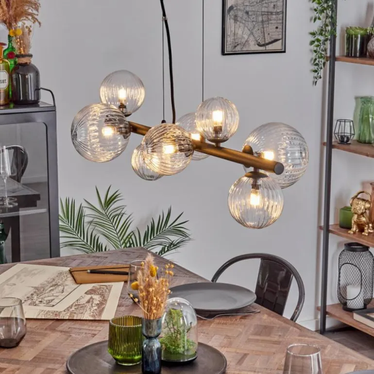 Chehalis Suspension, Boule lumineuse, Suspension Clair, 8 lumières