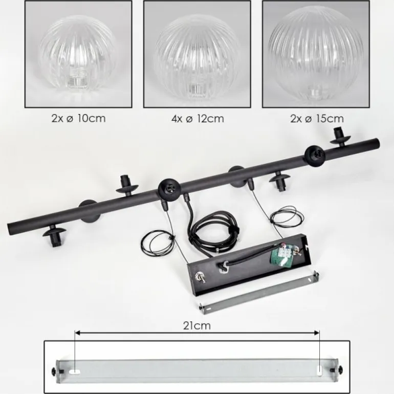 Chehalis Suspension, Boule lumineuse, Suspension Clair, 8 lumières