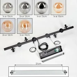 Chehalis Suspension, Boule lumineuse, Suspension Ambre, Fumé, 8 lumières