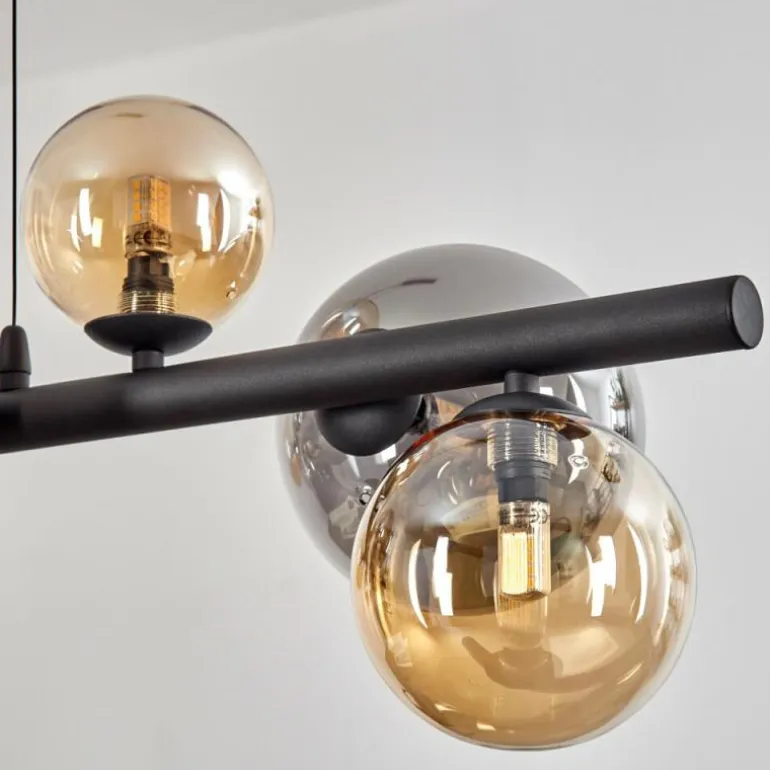 Chehalis Suspension, Boule lumineuse, Suspension Ambre, Fumé, 8 lumières