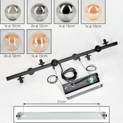 Chehalis Suspension, Boule lumineuse, Suspension Ambre, Fumé, 8 lumières