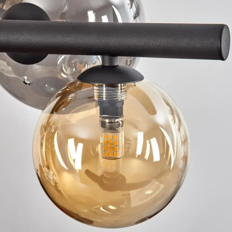 Chehalis Suspension, Boule lumineuse, Suspension Ambre, Fumé, 8 lumières