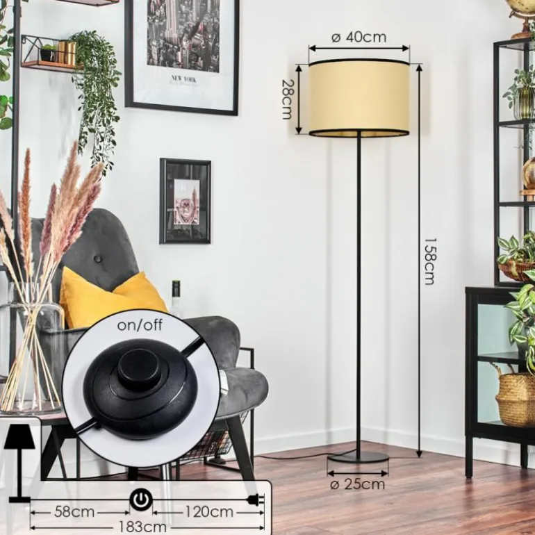 Chellas Lampadaire beige, 1 lumière