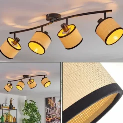 Chellas Plafonnier Noir, 4 lumières