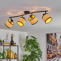 Chellas Plafonnier Noir, 4 lumières