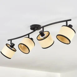 Chellas Plafonnier Noir, 4 lumières