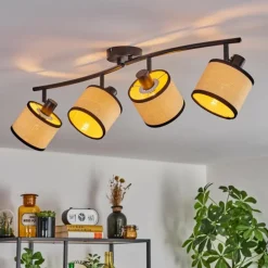 Chellas Plafonnier Noir, 4 lumières