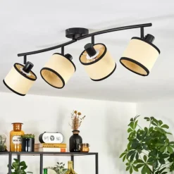 Chellas Plafonnier Noir, 4 lumières