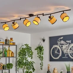 Chellas Plafonnier Noir, 6 lumières