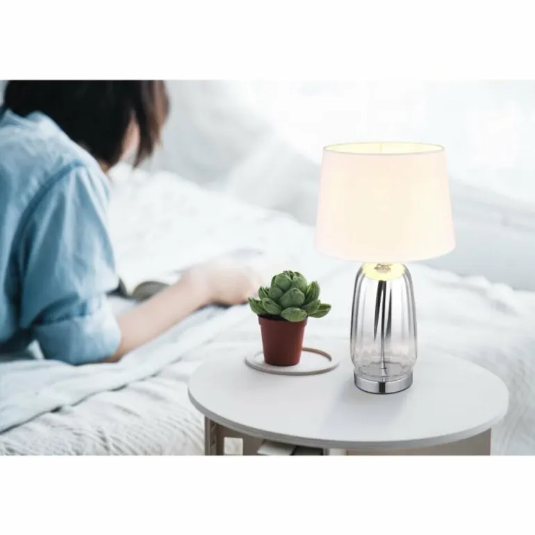 Classy Lampe à poser Luminaires Globo Lighting Chrome, Argenté, 1 lumière