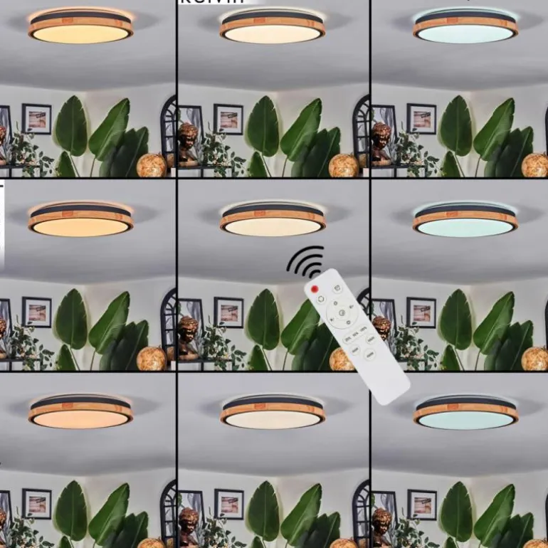 Coentral Plafonnier, Panel LED Blanc, 1 lumière, Télécommandes