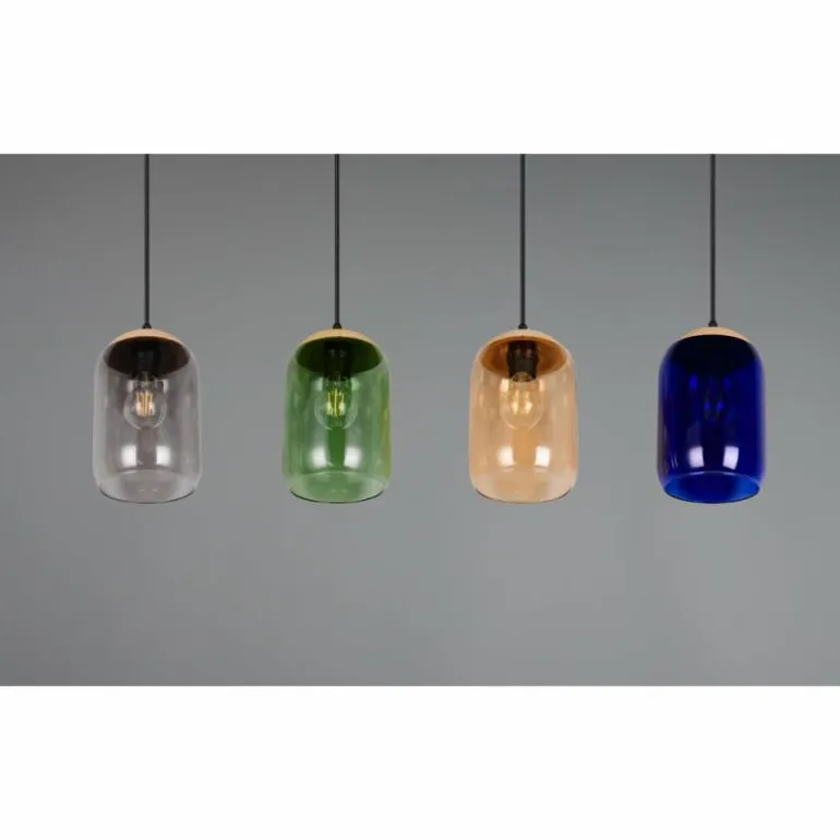 Cork Suspension Luminaires Trio Noir, 4 lumières