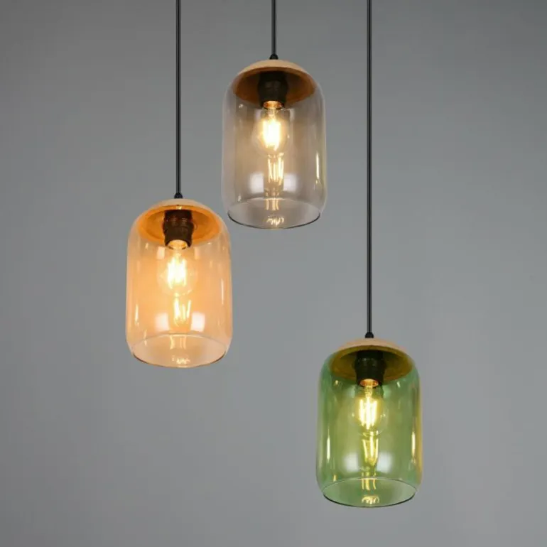 Cork Suspension Luminaires Trio Multicolore, 3 lumières
