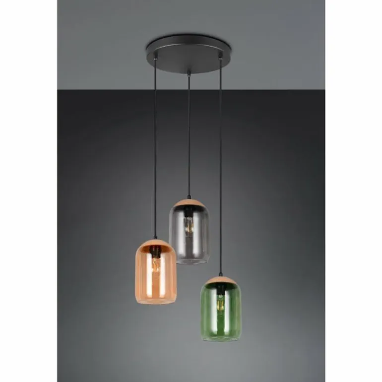 Cork Suspension Luminaires Trio Multicolore, 3 lumières