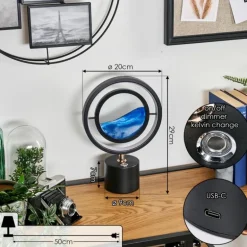 Cotas Lampe à poser LED Noir, 1 lumière