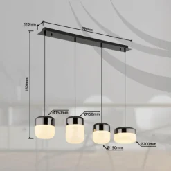 Cristallica Suspension Luminaires Globo Lighting LED Anthracite, 1 lumière