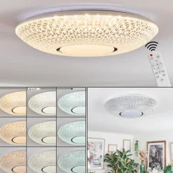 Curin Plafonnier LED Blanc, 1 lumière, Télécommandes