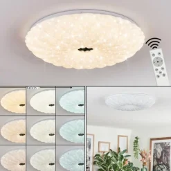 Cyran Plafonnier LED Blanc, 1 lumière, Télécommandes