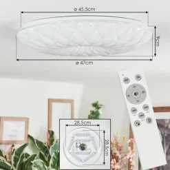 Cyran Plafonnier LED Blanc, 1 lumière, Télécommandes