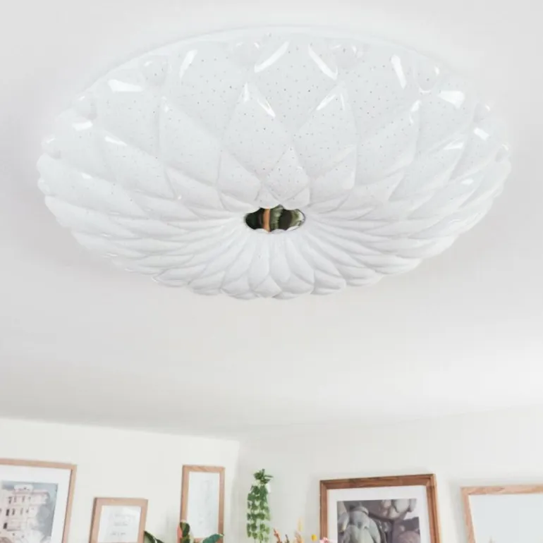 Cyran Plafonnier LED Blanc, 1 lumière, Télécommandes