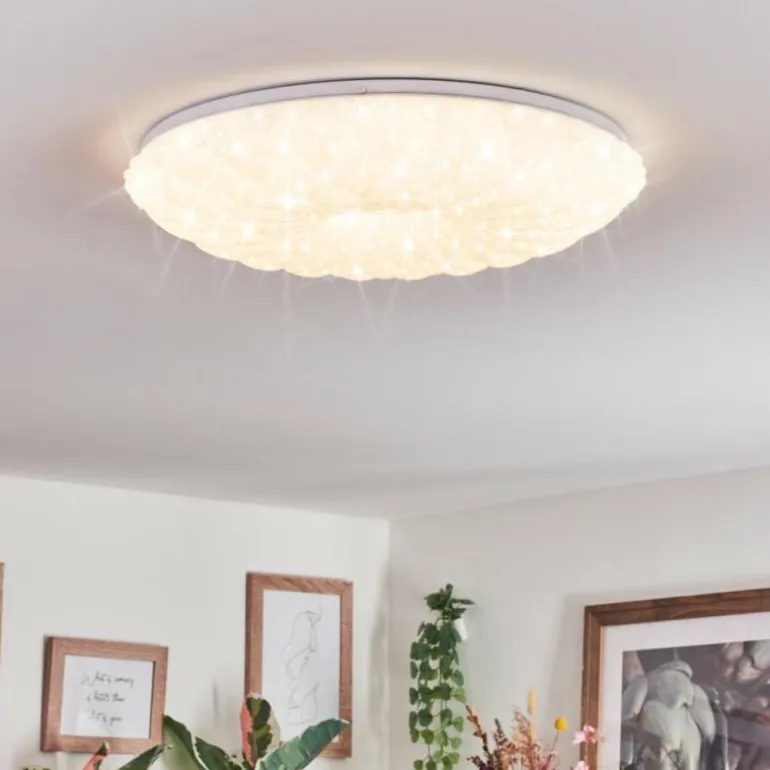 Cyran Plafonnier LED Blanc, 1 lumière, Télécommandes