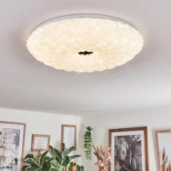 Cyran Plafonnier LED Blanc, 1 lumière, Télécommandes