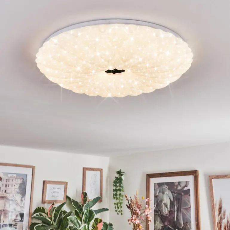 Cyran Plafonnier LED Blanc, 1 lumière, Télécommandes