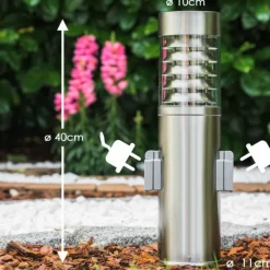 Dakar Borne lumineuse Acier inoxydable, 1 lumière