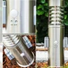 Dakar Borne lumineuse, Lampadaire Acier inoxydable, 1 lumière, Détecteur de mouvement