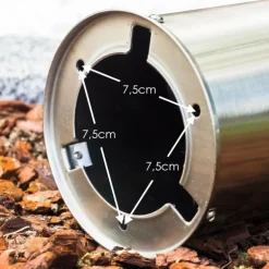 Dakar Borne lumineuse, Lampadaire Acier inoxydable, 1 lumière, Détecteur de mouvement
