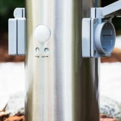 Dakar Borne lumineuse, Lampadaire Acier inoxydable, 1 lumière, Détecteur de mouvement