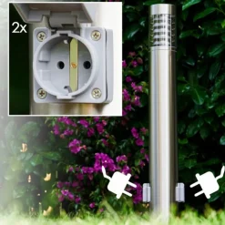 Dakar Eclairage de chemin Acier inoxydable, 1 lumière