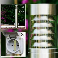 Dakar Eclairage de chemin Acier inoxydable, 1 lumière